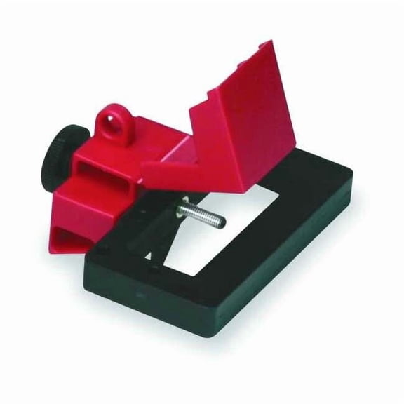 Brady Oversized Clamp-On Circuit Breaker Lockout, 480/600V AC, Red 65329