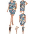 thumbnail image 6 of Women's Plus Size Floral Work Dresses Short Sleeve Round Neck with Belt, 6 of 6