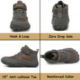 thumbnail image 2 of Stepedia Kids Hiking Boots Wide Toe Boys Girls Hiking Shoes Barefoot Athletic Trekking Shoes, Dark Grey, 2 of 7