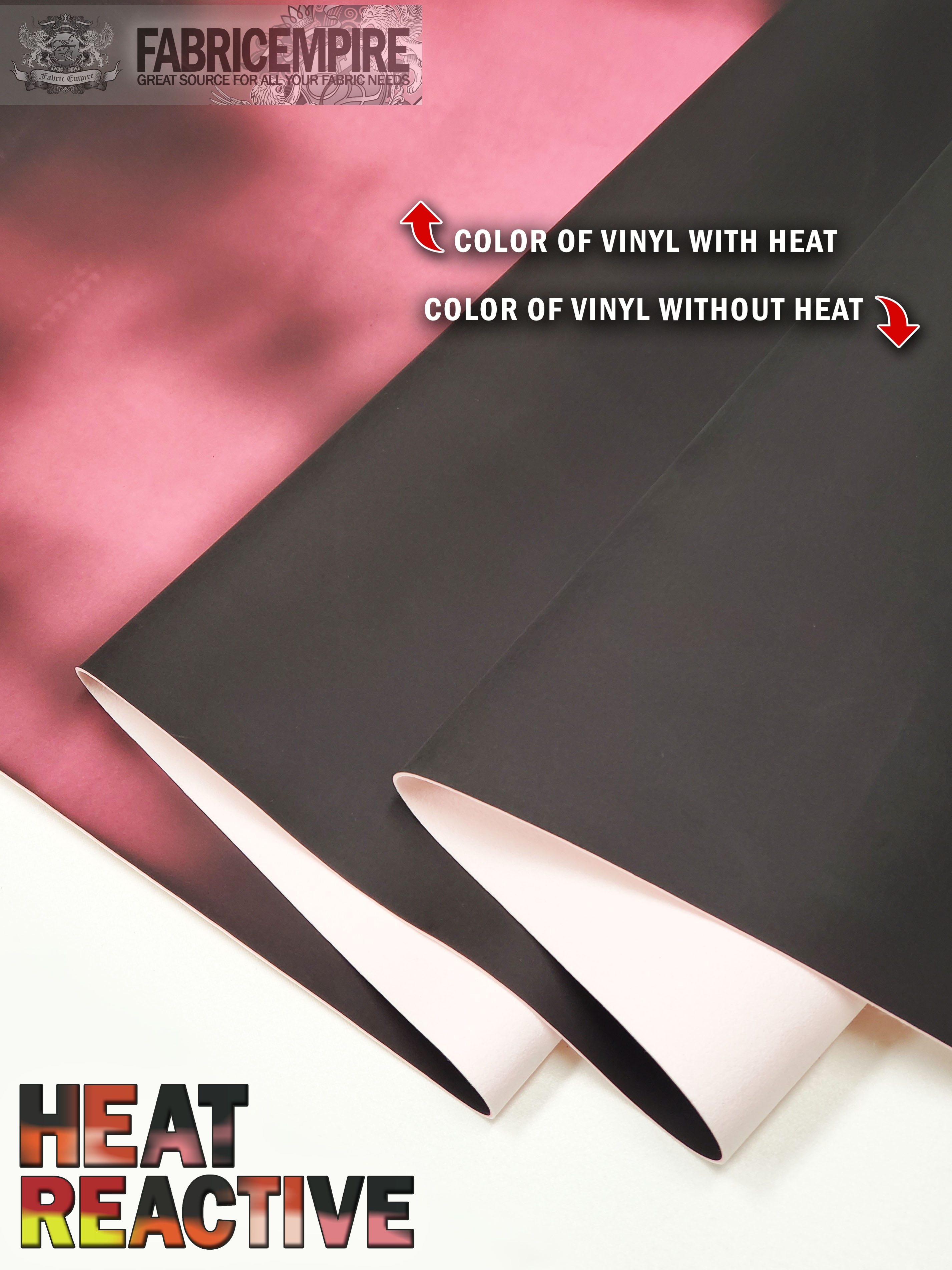 Vinyl Upholstery Thermosensitive Temperature Change Heat Reactive Black to Pink Faux PU Leather Fabric 54" Wide Sold By The Yard