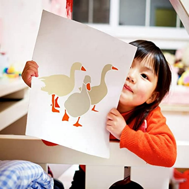 6PCS/LOT.Duck Chicken Dog animals drawing template stencil Kids art stencils  Drawing board Kindergarten arts 14x15cm.18 design. - AliExpress