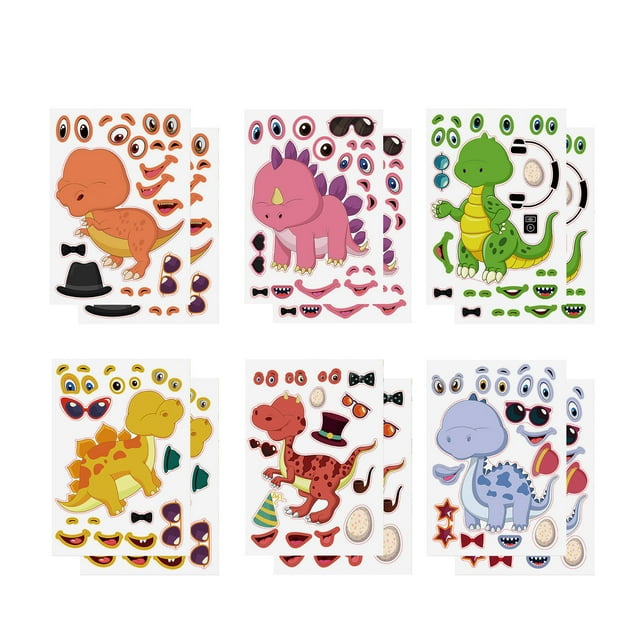 TIELUTT 12 Sheets Easter Stickers Crafts for Kids Make A Bunny Egg Chick Sheep Games Thick Decal Hydro Stickers Baby Photography Props Set Random Sticker Baby First Year Calendar Stickers