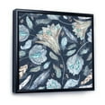 thumbnail image 3 of Designart 'Navy Blue Botanical Pattern With Feathers' Traditional Framed Canvas Wall Art Print, 3 of 5