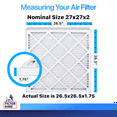 thumbnail image 2 of Filter King 27x27x2 Air Filter | 12-PACK | MERV 8 HVAC Pleated A/C Furnace Filters | MADE IN USA | Actual Size: 26.5 x 26.5 x 1.75", 2 of 5