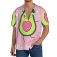 thumbnail image 3 of Vsdgher Cute Avocado Print Men's Wrinkle Free Untucked Cuban Shirt Business Casual Button Down Shirts Short Sleeve Shirt, 3 of 7