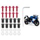 thumbnail image 5 of 10 piezas de pernos y arandelas para parabrisas de motocicleta, kit de montaje de carenado universal para motocicleta, color rojo, 5 of 14