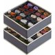 thumbnail image 1 of Juego de 2 divisores de cajones de tela plegables para cómoda, armario, dormitorio, armario, cajas de almacenamiento para guardar calcetines, ropa interior, corbatas, bufandas, gris, 1 of 5