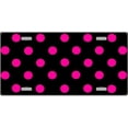 thumbnail image 1 of LP-2202 Polka Dots- Pink on Black Flat Automotive License Plates Blanks for Customizing, 1 of 1
