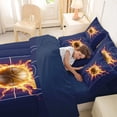 thumbnail image 4 of Castle Fairy Basketball Sport Twin Bedding 7-Piece, Sport Court Bedding Comforter Set, Navy Gold Orange,Navy Blue Reversible, 4 of 7