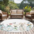 thumbnail image 4 of Round Rugs 5Ft, Pastoral Floral Round Area Rug Washable Indoor Throw Carpet, Colorful Flowers Butterflies Garden Soft Non Slip Circle Rug for Cabinet Bathroom Home Decor Aesthetic, 4 of 8