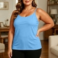 thumbnail image 4 of Aezemi Plus Size Women Padded Cami Tank Tops, Adjustable Spaghetti Strap Camisole with Built-In Bra Pads, Sleeveless Casual Summer Tees, 4 of 9