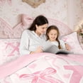 thumbnail image 5 of Erosebridal Kawaii Bowknot Bedding Sets Twin with Comforter, Initial X Duvet Insert, Romantic Initial A-Z Decor, Reversible, 5 of 7