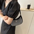 thumbnail image 3 of Bolso para axilas para mujer, bolso de hombro de PU con diamantes, bolso de mano brillante a la moda (plata), 3 of 4