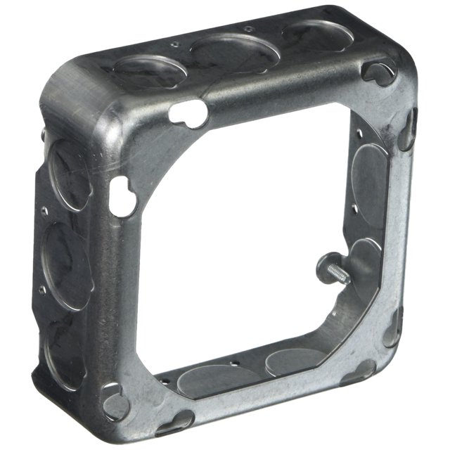 Caja de extensión cuadrada RACO 250 de 4,7 cm de profundidad con troqueles