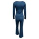 thumbnail image 5 of Conjunto informal de mujer de camiseta de manga larga y leggings acampanados de cintura baja - 92 % mezcla de viscosa, ajuste elástico, yoga/lounge/comodidad para todo el día, 5 of 5