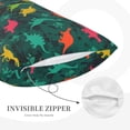 thumbnail image 3 of Naloa Colorful Dinosaurs Pillowcase, Throw Pillowcase, Wrinkle-Free, Stain-Resistant with Hidden Zipper for Bedroom Sofa-14"x20", 3 of 6