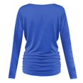 thumbnail image 5 of Gglogagt Women's Deep V Neck 3/4 Sleeve Cross Surplice Wrap Tops Blue M, 5 of 6
