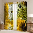 thumbnail image 2 of Castle Fairy Female Men Women Animal Cheetah Curtains Pack of 2 (42x84 Each),Floral Rose Leopard Curtains Blackout,Jungle Wildlife Bedroom Curtains,Breathable Home Decor, 2 of 6