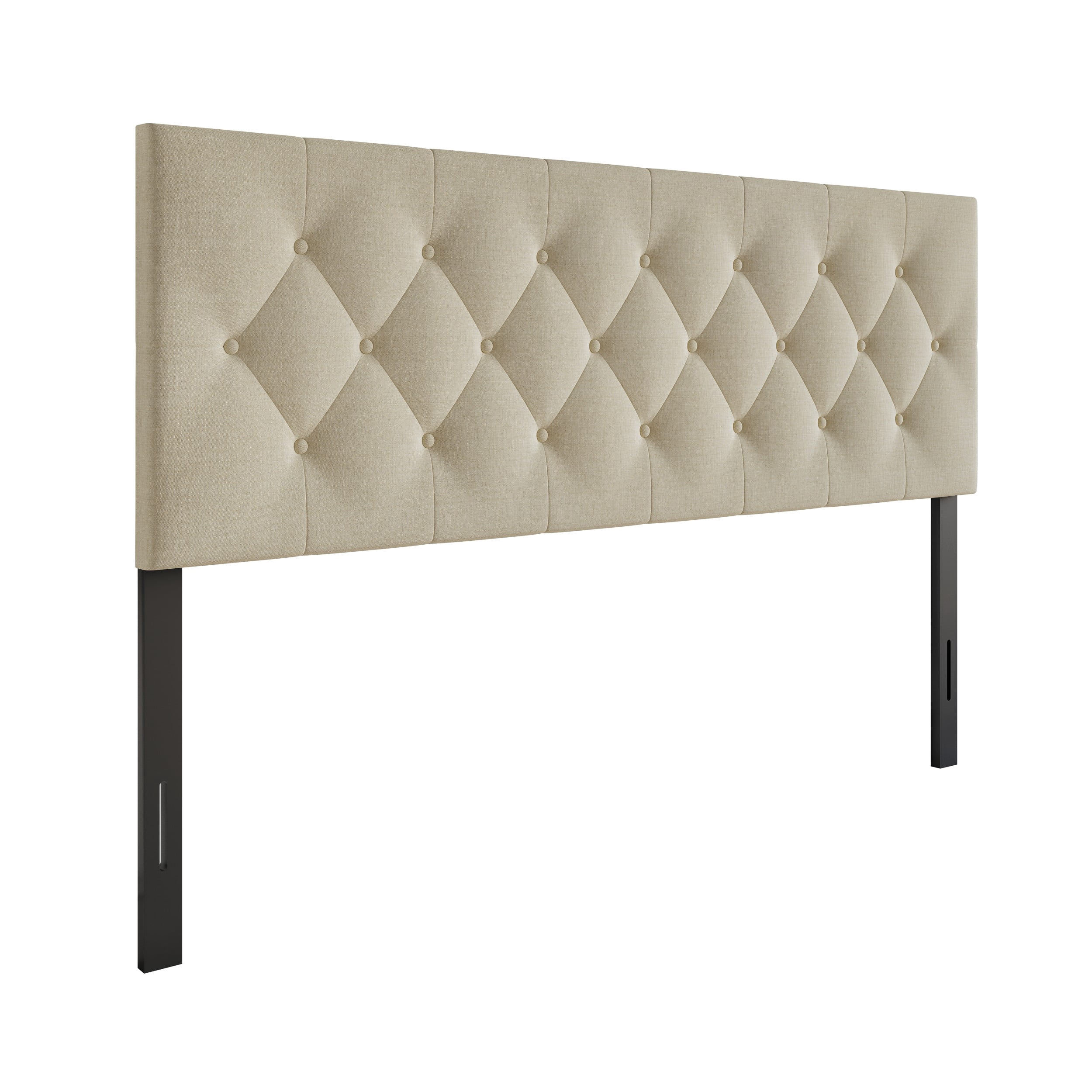 Home Design Gunnison Linen Upholstered Headboard with Button Tufted Design