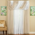thumbnail image 4 of Collections Etc Scoop Two-Piece Rod Pocket Solid-Colored Sheer Valances for Windows, Decorative Accent and Added Privacy for Any Room in Home, Cream, 4 of 6