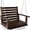 Deep Brown, variant on Home Shark 1 Person Outdoor Wooden Porch Swing with Ergonomic Seat and Hanging Chains, Deep Brown