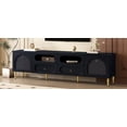 thumbnail image 5 of Euroco Modern TV Stand with Glass Cabinet Doors, 4 Drawers & 2 Cabinets, Cable Management, Metal Legs – Elegant Entertainment Center for Living Room, 5 of 9