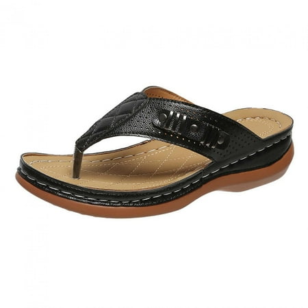 

GATXVG Women s Orthopedic Sandals Wedge Flip-flops Outer Beach Sandals Comfortable Shoes With Ergonomic Soles