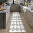 thumbnail image 5 of BERTHMEER 2'x8' Washable Grid Diamonds Checkered Runner Rugs for Hallway Bathroom Bedroom Entryway Kitchen Non Slip Geometric Modern Contemporary Indoor Runner Rugs,Gray, 5 of 6