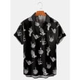 thumbnail image 2 of Camisas para hombre con estampado floral de calavera vintage, divertidas camisas con estampado de calavera en 3D, blusa hawaiana de manga corta, camisa con solapa estampada para hombre, 2 of 4