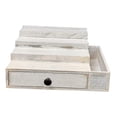 thumbnail image 3 of Expositor de perfumes para hombre, organizador de mostrador con cajón de madera y forro de terciopelo. Blanco, 3 of 8