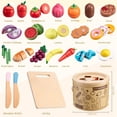thumbnail image 3 of Juego de comida de madera Arthopt para cocina infantil con accesorios, 3 of 7