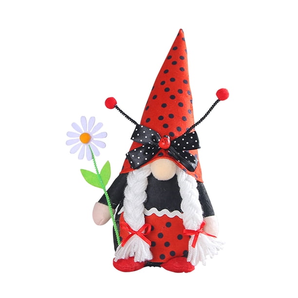 Price Slashed! Summer Decoration - Ladybug/Ladybug Gnome With Daisies Home Dining Table Interior Kitchen Decor for a Limited Period