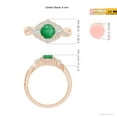 thumbnail image 5 of ANGARA Natural Aeon Emerald & Diamond Floral Halo Three Stone Engagement Ring in 14K Rose Gold for Women (Size-6mm) | May Birthstone, Anniversary, Jewelry Gift for Women | Natural Emerald Ring, 5 of 10