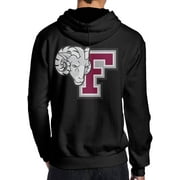 JKUI9 Men's Fordham University Hooded Sweatshirt On The Back Black