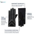 thumbnail image 4 of isotoner Mens Spandex Touchscreen Chevron Detail Gloves Fleece Lining BLACK-L, 4 of 5