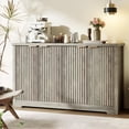 thumbnail image 2 of Fluted Sideboard Buffet Cabinet with Storage, Accent Modern Credenza with 4 Doors, Adjustable Shelves, Media Console Mid Century Storage Cabinet for Living Room Entryway, 2 of 7