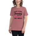 thumbnail image 6 of "Give A Girl The Right Jewelry And She Can Conquer The World" Quote Relaxed T-Shirt, 6 of 10
