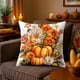 thumbnail image 1 of Fundas de almohada de Acción de Gracias de 17,7 x 17,7 pulgadas, con diseño de calabaza otoñal y tela suave con cremallera oculta para decoración del hogar., 1 of 6