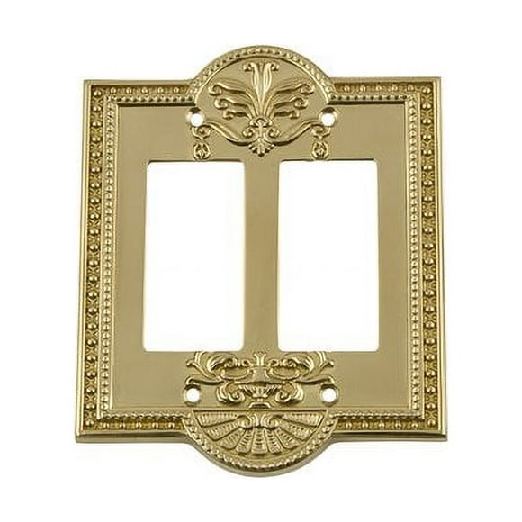 Nostalgic Warehouse 719930 Meadows Switch Plate with Double Rocker, Polished Brass