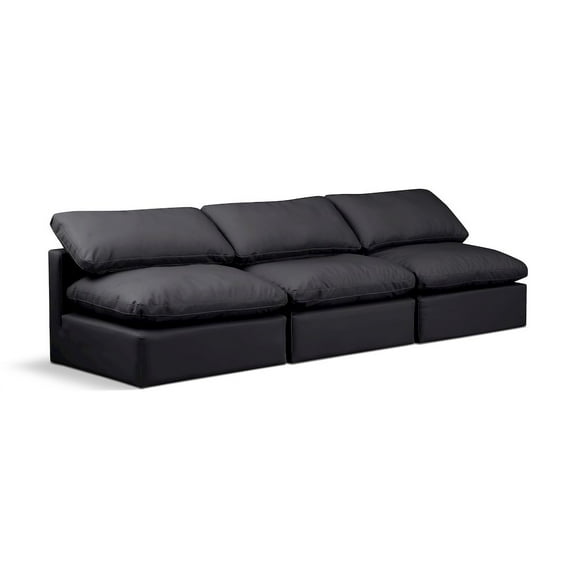 Meridian Furniture Indulge 105" Vegan Leather Modular Sofa in Black