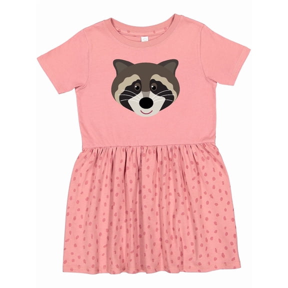 Inktastic Raccoon Animal Face Girls Toddler Dress