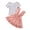 Pink, variant on BemeyourBBs Toddler Baby Girls Summer Clothes Vintage Infant Baby Girls Summer 2 Piece Outfit Polka Dot Collar Short Sleeve T-Shirt and Ruffle Suspender Skirt Set