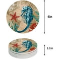 thumbnail image 1 of RYLABLUE Nautical Theme Seahorse Set of 8 Round Coaster for Drinks, Absorbent Ceramic Stone Coasters Cup Mat with Cork Base for Home Kitchen Room Coffee Table Bar Decor, 1 of 5