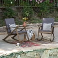 thumbnail image 2 of GDF Studio Ridgewood Outdoor Acacia Wood Rocking Chairs with Cushion, Set of 2, Gray, 2 of 6