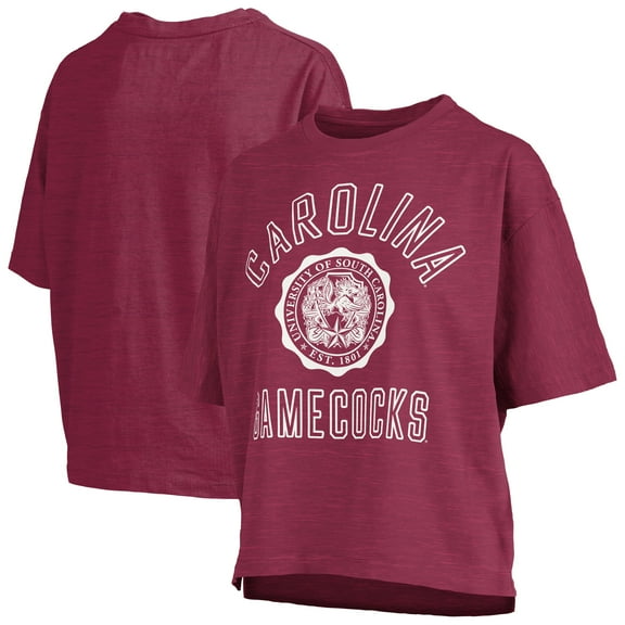 Women's Pressbox Garnet South Carolina Gamecocks Motley Crew Bishop Waist Length Oversized Slub T-Shirt