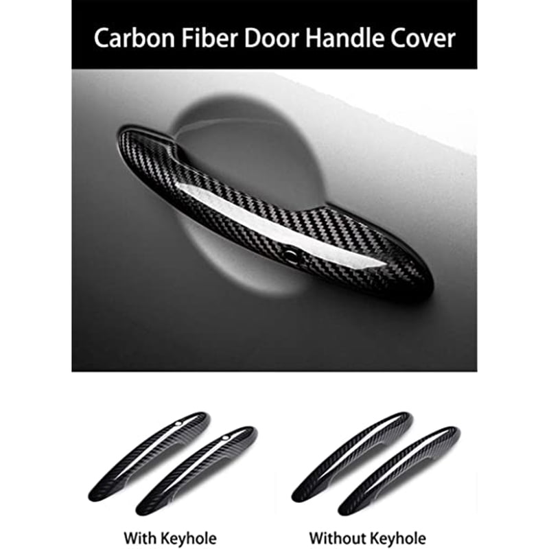 4PC Carbon Fiber Door Handle Cover Accessories with Keyhole for F55 F56