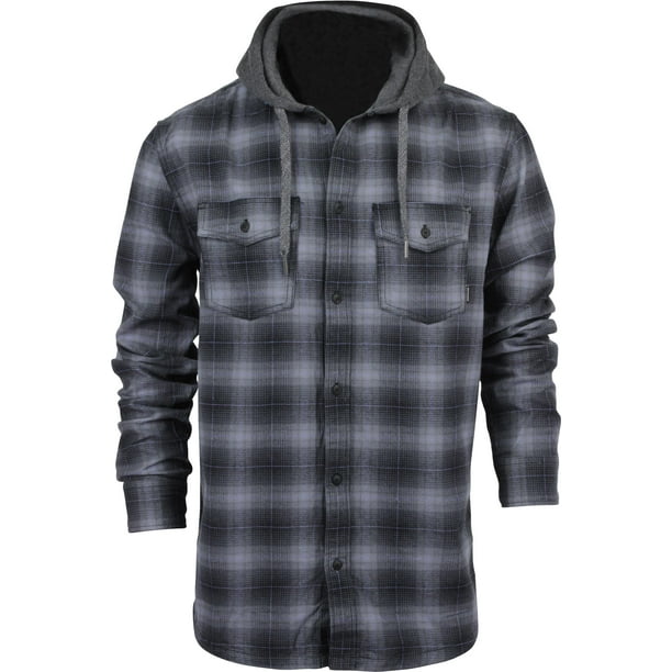 Quiksilver Quiksilver Mens Long Sleeve Snap Up Flannel Hoodie Shirt