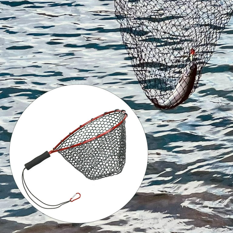 Fishing Landing Net No Folding Dip , red 