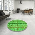 thumbnail image 3 of Ahgly Company Indoor Round Patterned Dark Lime Green Area Rugs, 5' Round, 3 of 6
