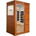 HOSAUNA Far Infrared Sauna 1 Person Home Sauna Spa Room LowEMF African Okoume Wood 800W Indoor